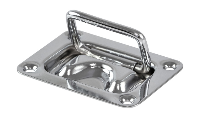 Ручка палубная потайная 76х57 мм нержавеющая сталь (11461)